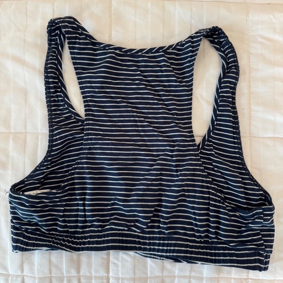 Tart Navy and White Striped Sports Bra - Picture 2 of 4